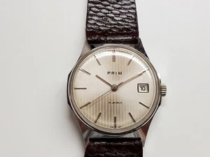 Rare PRIM Men's Mechanical Hand-Winding Vintage Watch Uhr Made in Czechoslovakia - Picture 1 of 12