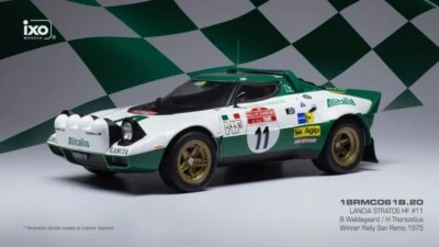 Model rally car Lancia Stratos HF 1st San Remo 1975 IXO Diecast 18RMC061B 1:18th - Image 1 of 4