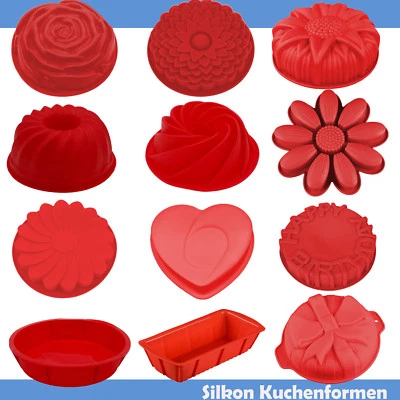 Backformen Silikon Kuchenform Kastenform Blume Backen Herz Backform Design rund - Bild 1 von 2