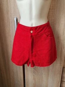 Superdown Red Denim Corduroy Shorts Hot Pants M - Picture 1 of 5