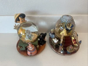 Vintage Disney Pinocchio Jiminy missing & Die Schöne und das Biest Schneekugel’s lot - Bild 1 von 18