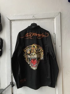 Ed Hardy By Christian Audigier Button Up Shirt With Rhinestone Detail Logo - Picture 1 of 9
