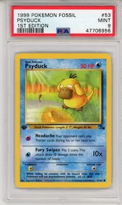 1999 POKEMON FOSSIL PSYDUCK 1ST EDITION - PSA 9 - #54 54/62 MINT GENUINE - Picture 1 of 2