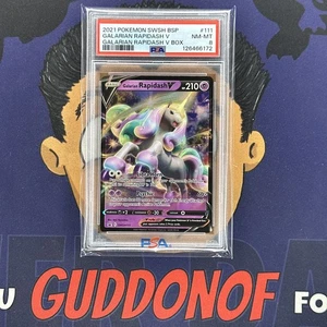 PSA 8 NEAR MINT 2021 Pokemon GALARIAN RAPIDASH V #111 Promo Holo - Picture 1 of 3