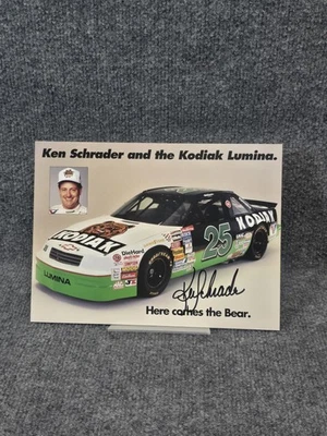 Vintage Ken Schrader Autographed Photo Card Kodiak Chevrolet Lumina NASCAR 90s - Image 1 of 4