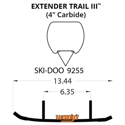 Woodys Extender Trail III твердосплавные бегуны с плоским верхом для 2002 Ski-Doo Legend 500 - Изображение 1 из 2