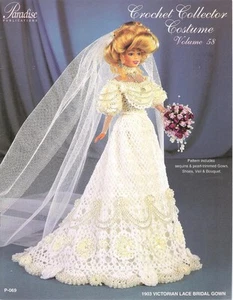 Paradise Crochet Leaflet P-069 Vol 58 makes 1903 Victorian Lace Bridal Gown  - Picture 1 of 2