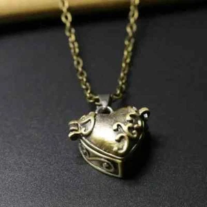 Openable Hollow Heart Brass Copper Locket Necklace Pendant Fashion Jewelry Gift - Picture 1 of 4
