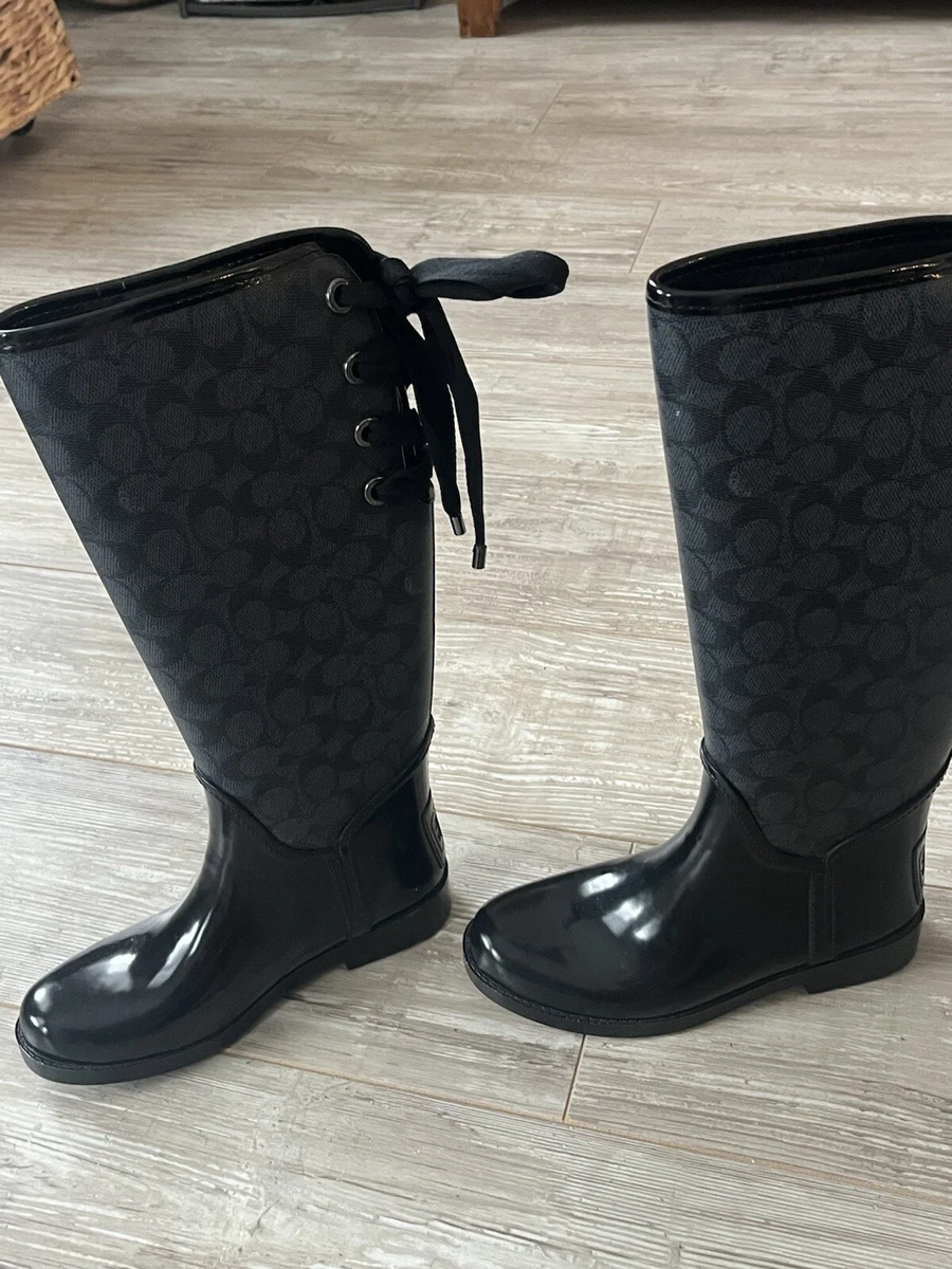 COACH ブラック レインブーツ　26cm Coach Women's Rain Boot Black for sale | eBay