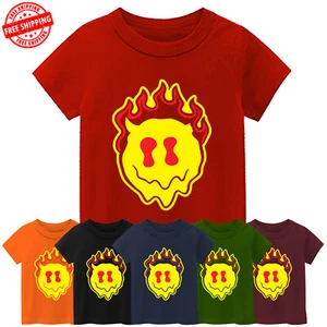 Devvil Fire Happy Kid's T-Shirt Funny Sarcastic Humour American New Gift Tee - Picture 1 of 13