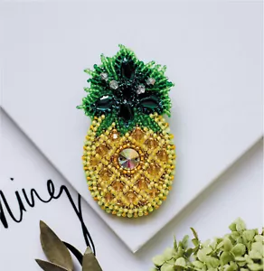 Zum Selbermachen Schmuckherstellungsset „Ananas“, Samenperlen Brosche, Perlenstickerset - Bild 1 von 3