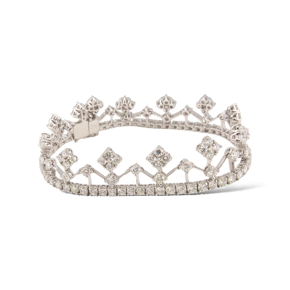 Brazalete Tenis Diamantes 11.00 CT Oro Blanco 18k Diseñador Estate Piranessi Italia Foto 1 de 1