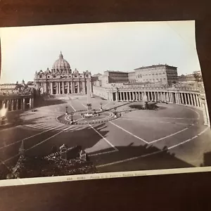 Fotografia Albumina Piazza San Pietro E Basilica Vaticana, Ottimo Stato. - Picture 1 of 4