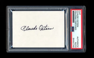 CLAUDE OSTEEN SIGNED MINT CUT PSA/DNA AUTOGRAPHED LOS ANGELES DODGERS 1965 WSC - Picture 1 of 1