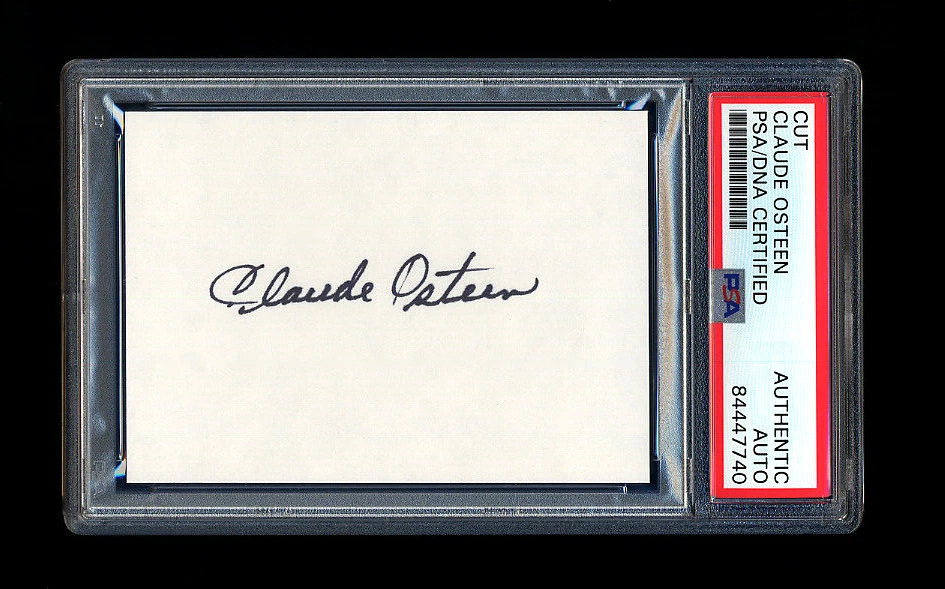 CLAUDE OSTEEN SIGNED MINT CUT PSA/DNA AUTOGRAPHED LOS ANGELES DODGERS 1965 WSC - Image 1 of 1
