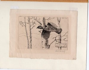 Richard Bishop Etching Merry Christmas From Helen and Dick Bishop 1940’s - Picture 1 of 1