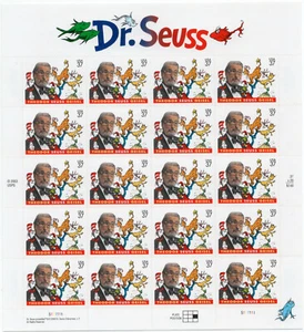 Scott #3835 Dr. Seuss (Cat In The Hat) Sheet of 20 Stamps - MNH PC#1 - Picture 1 of 1