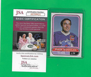 FRANK MAHOVLICH 1975-76 O-PEE-CHEE WHA TORONTO TOROS JSA AUTHENTIC AUTO CARD