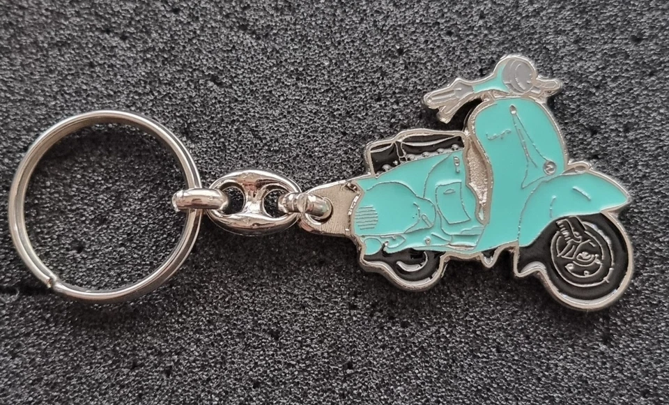 Vespa Schlüsselanhänger Scooter Roller türkis - Maße 42x38mm - Image 1 of 1