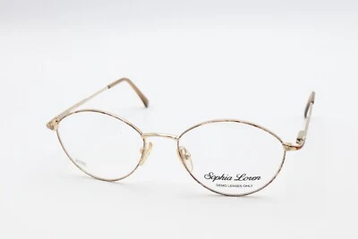 SOPHIA LOREN M85 Zyloware 006 Gold-Red 54-18-140 Oval Frames Flex Hinges A338 - Image 1 of 4