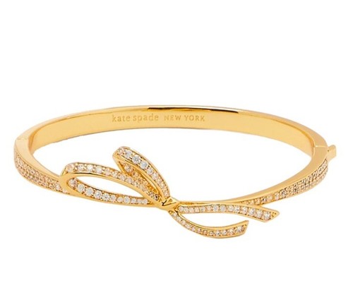 Bracciale Kate Spade tutto legato pavè in trasparente oro nuovo con etichetta