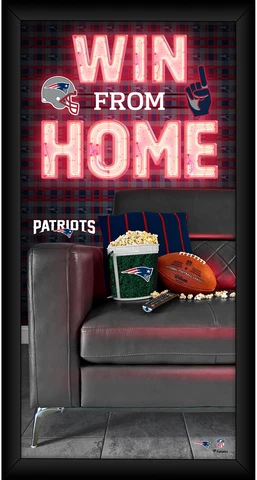 New England Patriots Framed 10" x 20" Win From Home Collage Cover