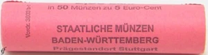 Deutschland BRD Rolle 5 Cent 2012 F Stuttgart mit 50 Münzen prägefrisch - Bild 1 von 1