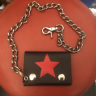 Wallet with Chain/Bedruckte Biker Geldbrse-Leder Portemonnaie mit Kette -STAR-