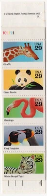 Scott #BK202 (2709a) Wild Animals BOOKLET Pane of 20 Stamps - MNH - Image 1 of 2