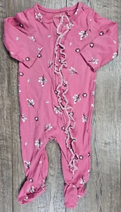 Baby Girl Clothes Jessica Simpson 3-6 Month Mauve Floral Footed Outfit - Picture 1 of 3