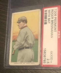 1909-11 T206 Roger Bresnahan, St. Louis, Piedmont RAW CARD
