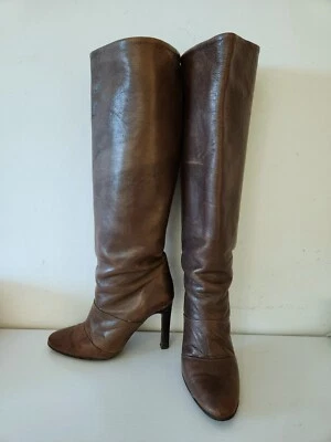 ESCADA Botas Hasta la Rodilla Cuero Marrón Talla EU36 Foto 1 de 4