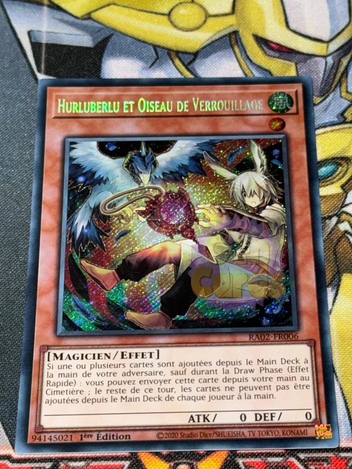 CARTE Yu Gi Oh HURLUBERLU ET OISEAU DE VERROUILLAGE RA02-FR006 SECRET RARE - Photo 1/1