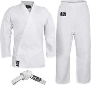 Hawk Sports Lightweight Karate Uniform for Kids & Adults, 2 4'9"/110lbs - White-