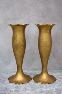 Paar antike Vasen im Trompetenstil, Kirchenblumenvasen (CU804) Chalice Co. - Bild 1 von 9