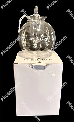 Young Living Glass Diffuser Essential Oil Hanging Bulb Ornament 4" Clear Floral - Image 1 of 4