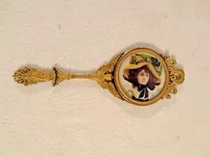 Antique French 19th Century Signed Hernandez Miniature Portrait Painting Mirror - Picture 1 of 5