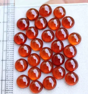 Granato di Hessonite Naturale 41,00 Carati 7 MM Pietra Preziosa Cabochon Forma Tonda - Foto 1 di 4