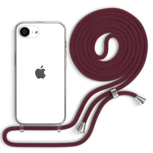 Etui na telefon komórkowy do zawieszenia do Apple iPhone 16e Sznurek Etui TPU Łańcuszek na telefon komórkowy Czerwone - Zdjęcie 1 z 7