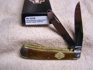 Case XX Harley Davidson 52226 Antique Bone Smooth Trapper Knife 6254ss etched - Picture 1 of 3