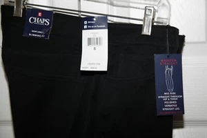 Pantalones de mezclilla para mujer CHAPS Madden rectos elásticos bidireccionales calce adelgazante negros talla 6 nuevos - Imagen 1 de 6