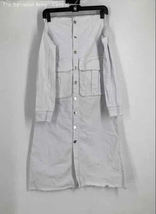 My Boo Womens Gray Long Sleeve Button Front Knee Length A-Line Dress Size Small - Picture 1 of 7