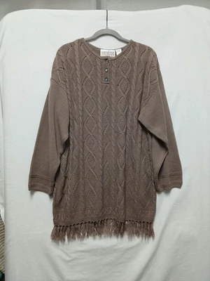 Suéter Carolina Colours Plus Marrón 20 Flecos Cabaña Clásico Boho Acogedor Foto 1 de 4