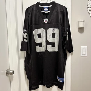 Vtg Reebok Oakland Raiders Warren Sapp 99 NFL Football Screenprint Jersey XXL - Picture 1 of 8