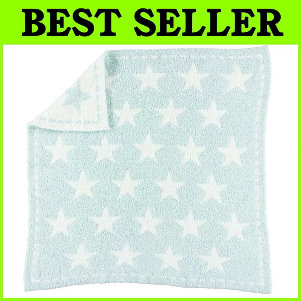 Manta de bebé Cozychic Dream Aqua tejida - patrón de estrella Foto 1 de 4