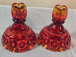 Candelabros de vidrio Amberina LE Smith Moon & Stars 4" BRILLA  - Imagen 1 de 13