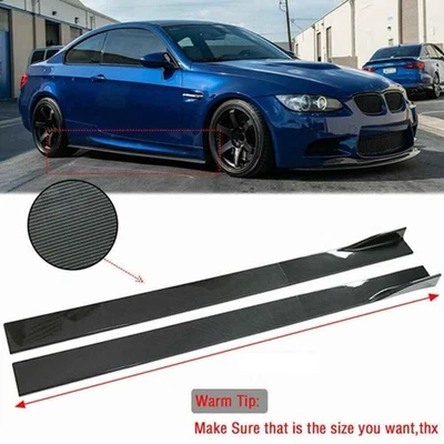 86.6" Side Skirts Extension Carbon Fiber Style For F30 F80 M3 E90 E92 E93 Series - Image 1 of 4