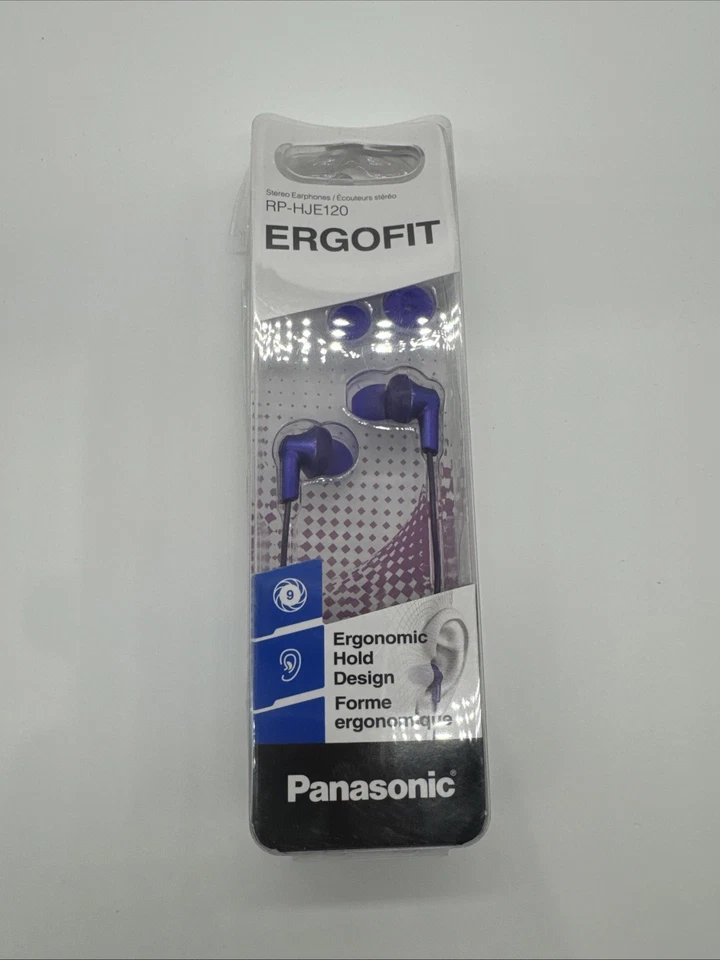 Auriculares internos violeta Panasonic RP-HJE125 ErgoFit conector de 3,5 mm  Foto 1 de 4