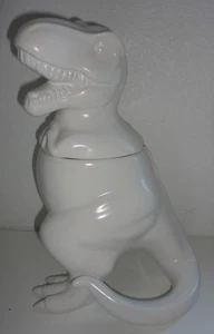 Target Threshold White T-Rex Dinosaur Cookie Jar Stoneware Pottery 12" - Picture 1 of 4
