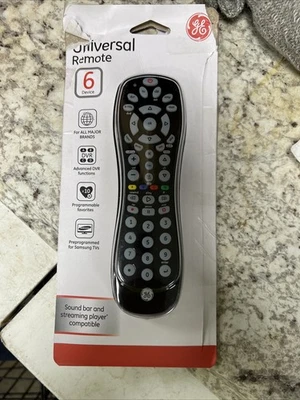 GE Universal Remote, 6 Device, #24922, Black, Replacement Remote Control - Image 1 of 2